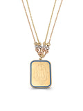Disc On Ya Fettah Inscribed Enamel Necklace in 14K Gold by Elef Jewelry