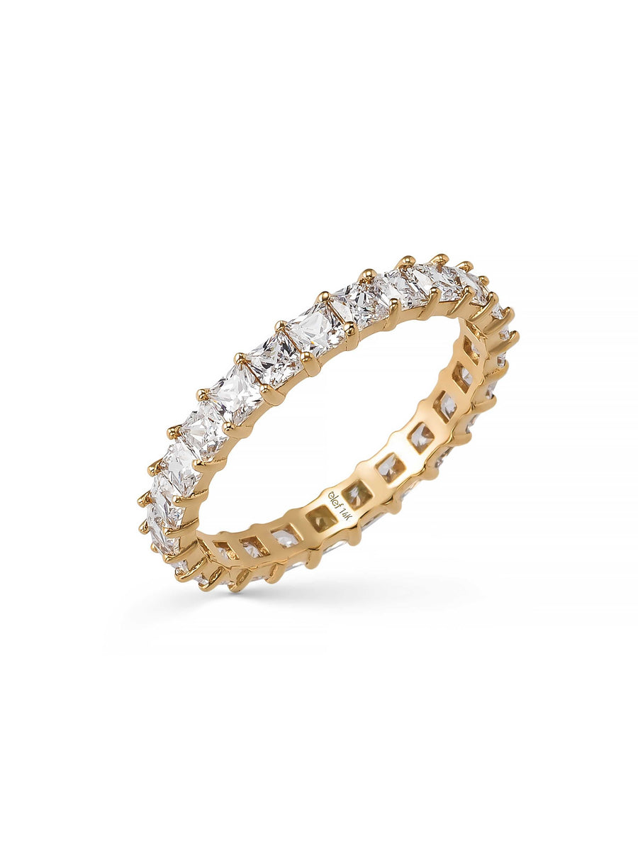 Prenses Cut Eternity Ring in 14K Gold