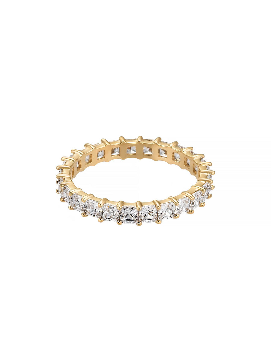 Prenses Cut Eternity Ring in 14K Gold
