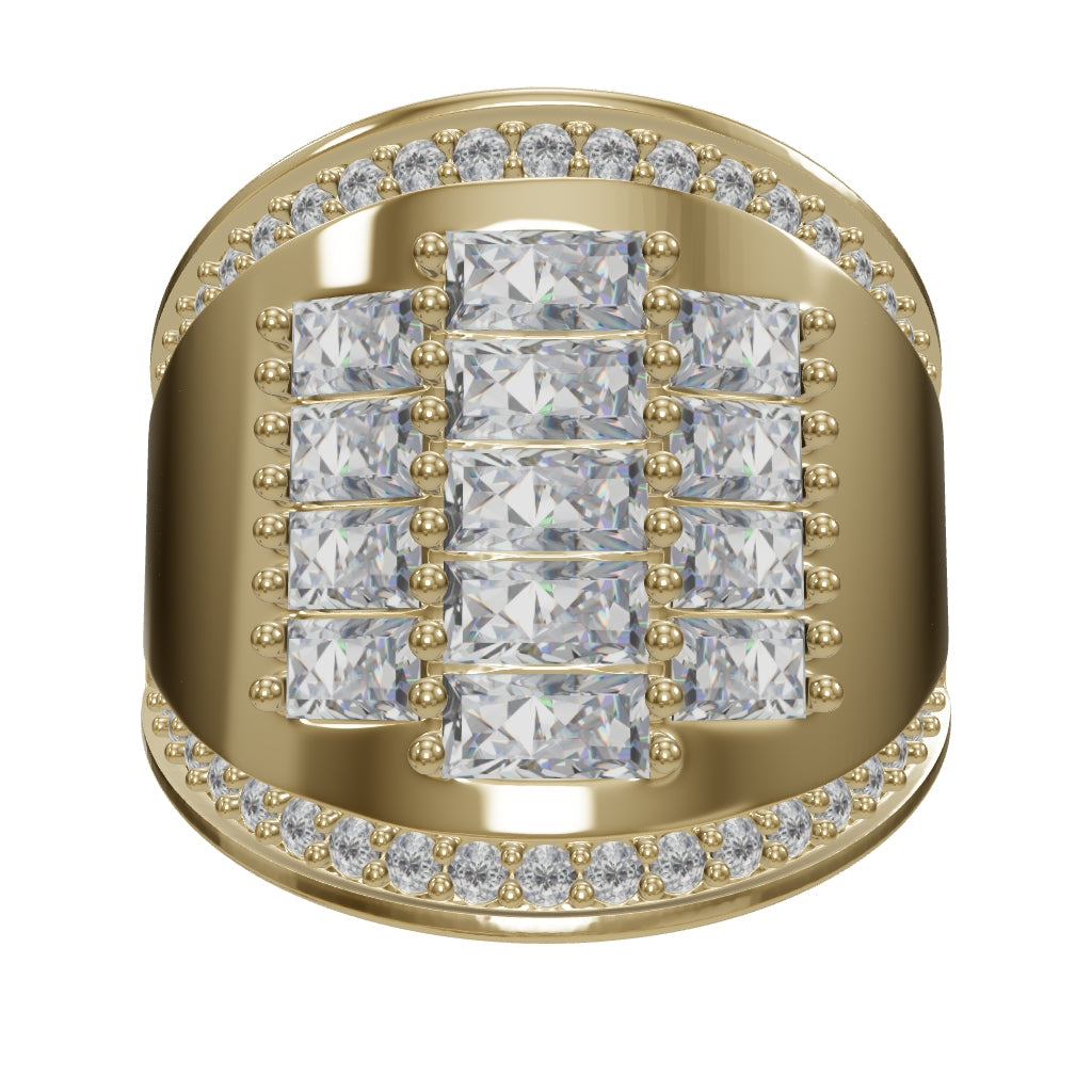 Magnificent Baguette Stone-Set Ring in 14K Gold