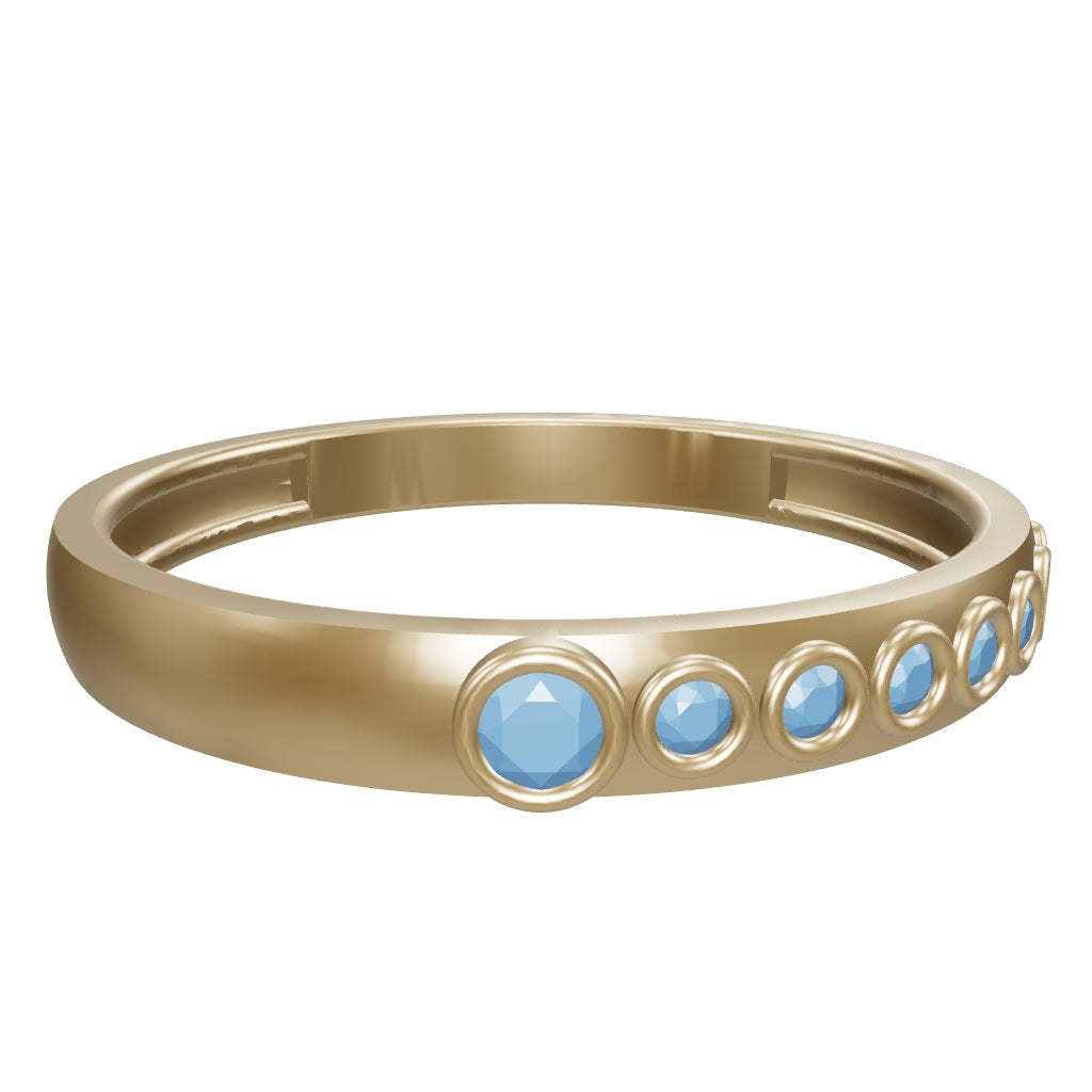 Turquoise Row Minimal Ring in 14K Gold