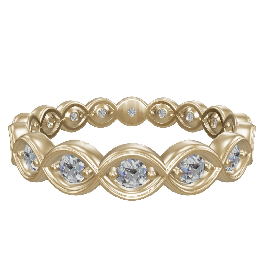 Marquise Form Stone-Set Ring in 14K Gold