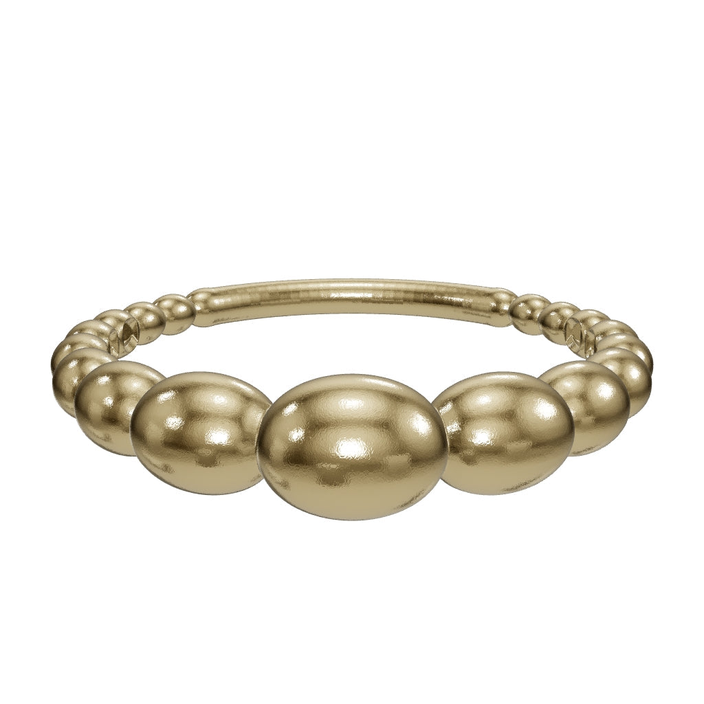 Domed Row Minimal Ring in 14K Gold