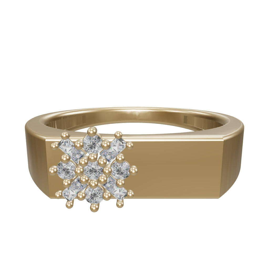 Kar Tanesi Motif Ring in 14K Gold