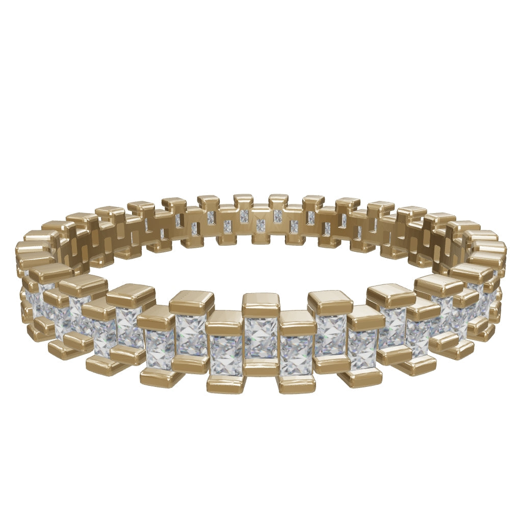 Baguette Stone Modern Eternity Ring in 14K Gold