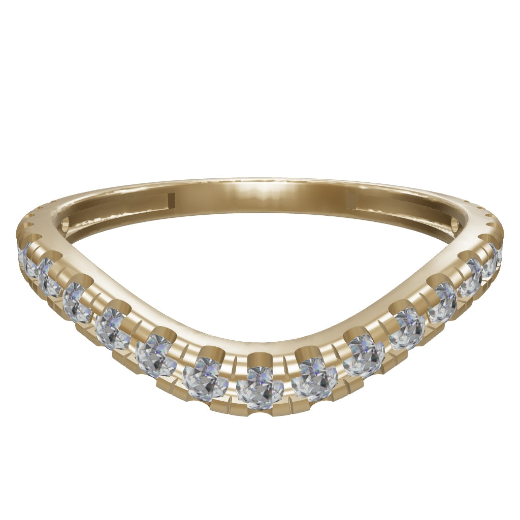 V-Shaped Stone-Set Ring in 14K Gold