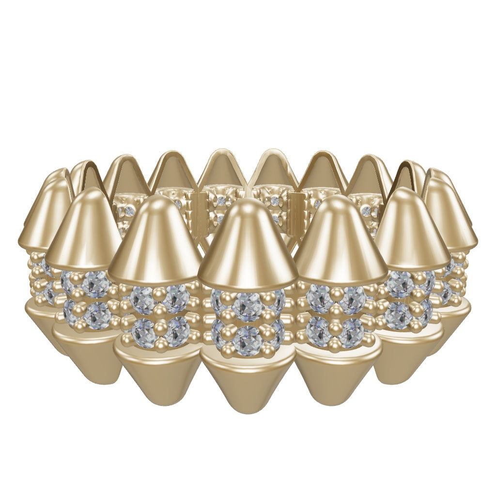 Diamond-Inspired Modern Accented Ring in 14K Gold