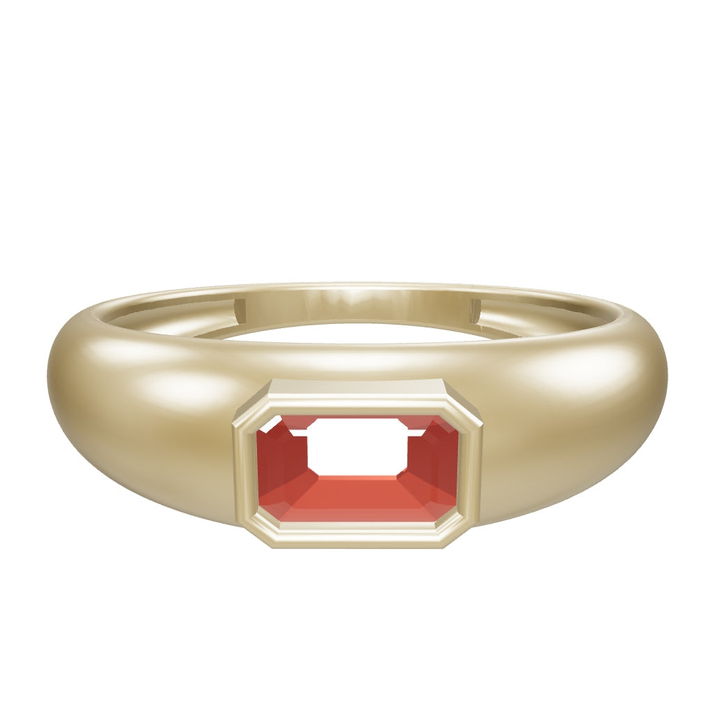 Ruby-Inspired Stone Ring in 14K Gold