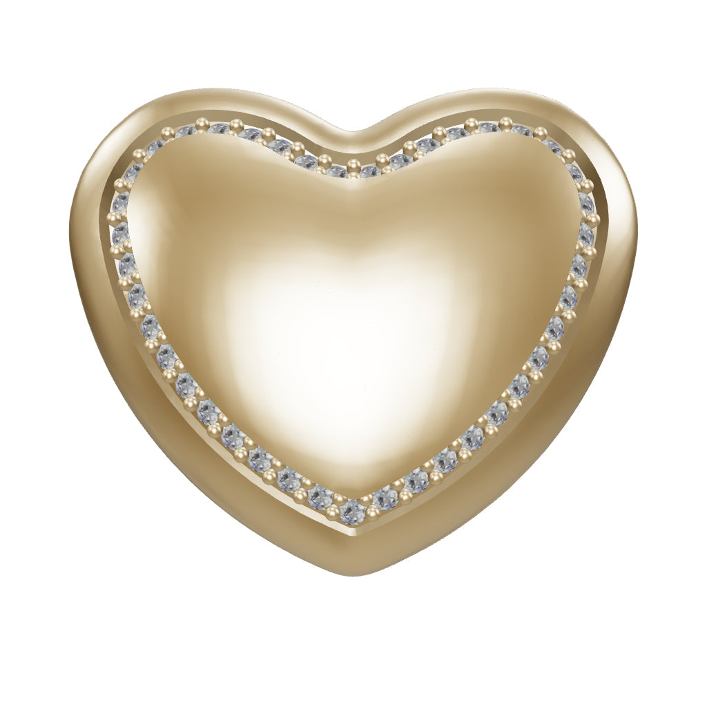 Heart-Shaped Stone Accents Ring in 14K Gold