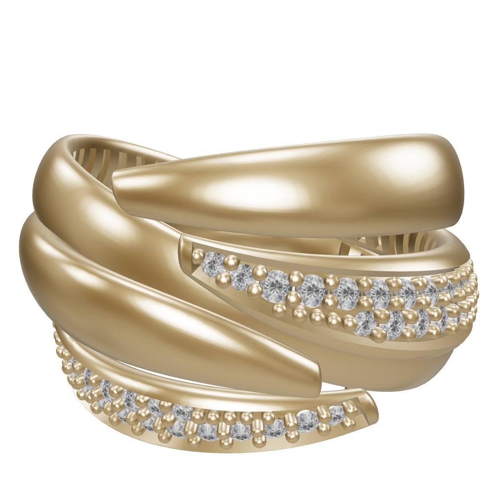 Two Multicolor Fancy Stone-Set Ring in 14K Gold