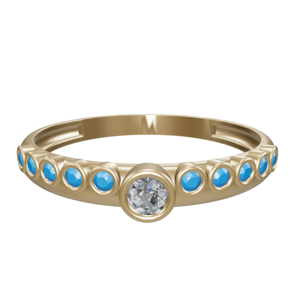 Turquoise Stone Ring in 14K Gold