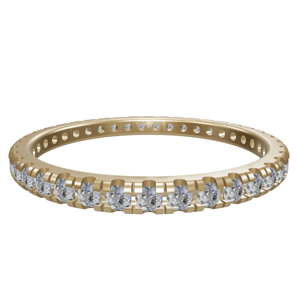 Eternity Round-Cut Stone Classic Ring in 14K Gold