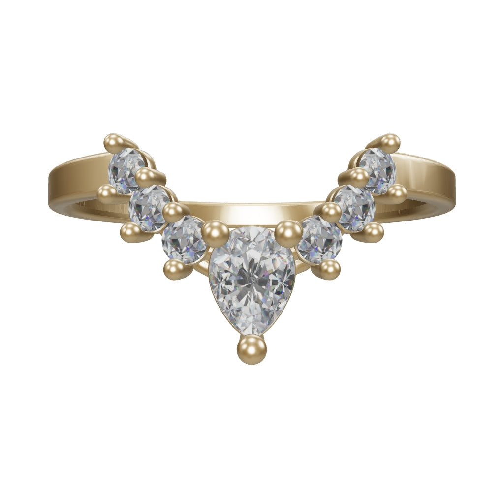 Pear-Cut Stone Ring in 14K Gold