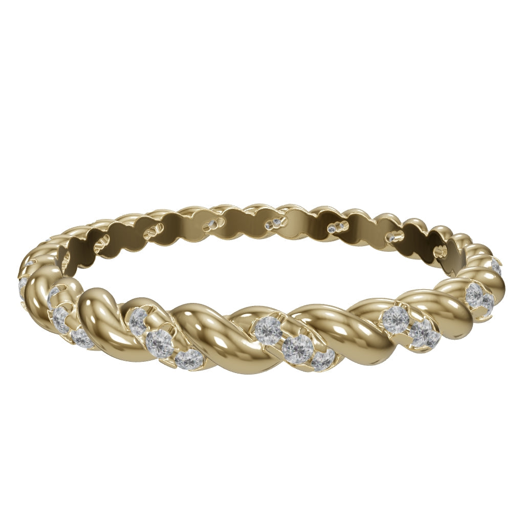 Twisted Form Stone-Set Ring in 14K Gold