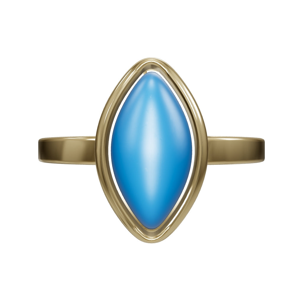 Marquise Turquoise Stone Minimal Ring in 14K Gold