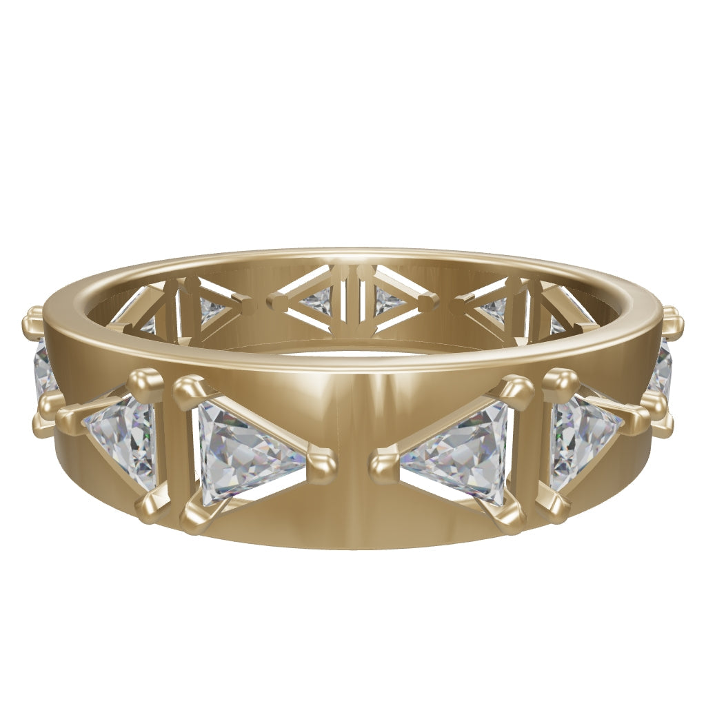 Trio Cut Row Ring in 14K Gold