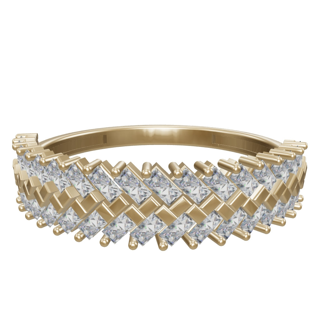 Cross Baguette Stone Ring in 14K Gold