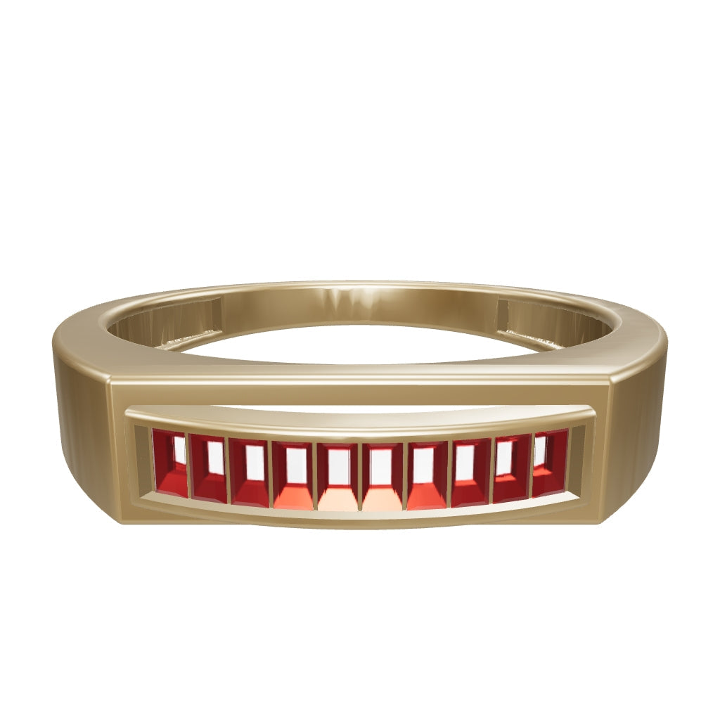 Baguette Ruby-Inspired Stone Ring in 14K Gold