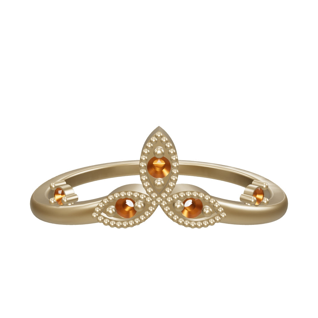 Gotik Ruby-Inspired Stone Vintage Ring in 14K Gold