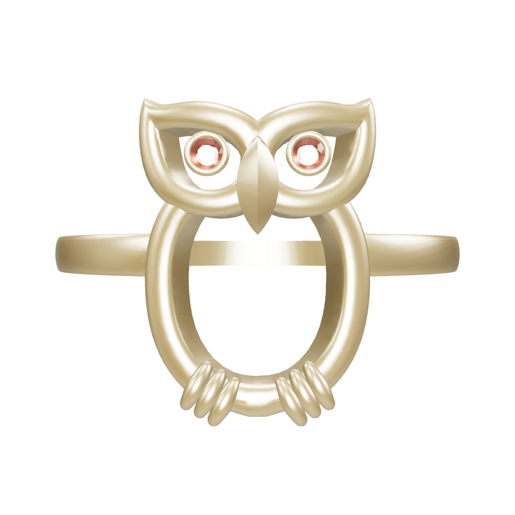 Owl Minimal Ring in 14K Gold