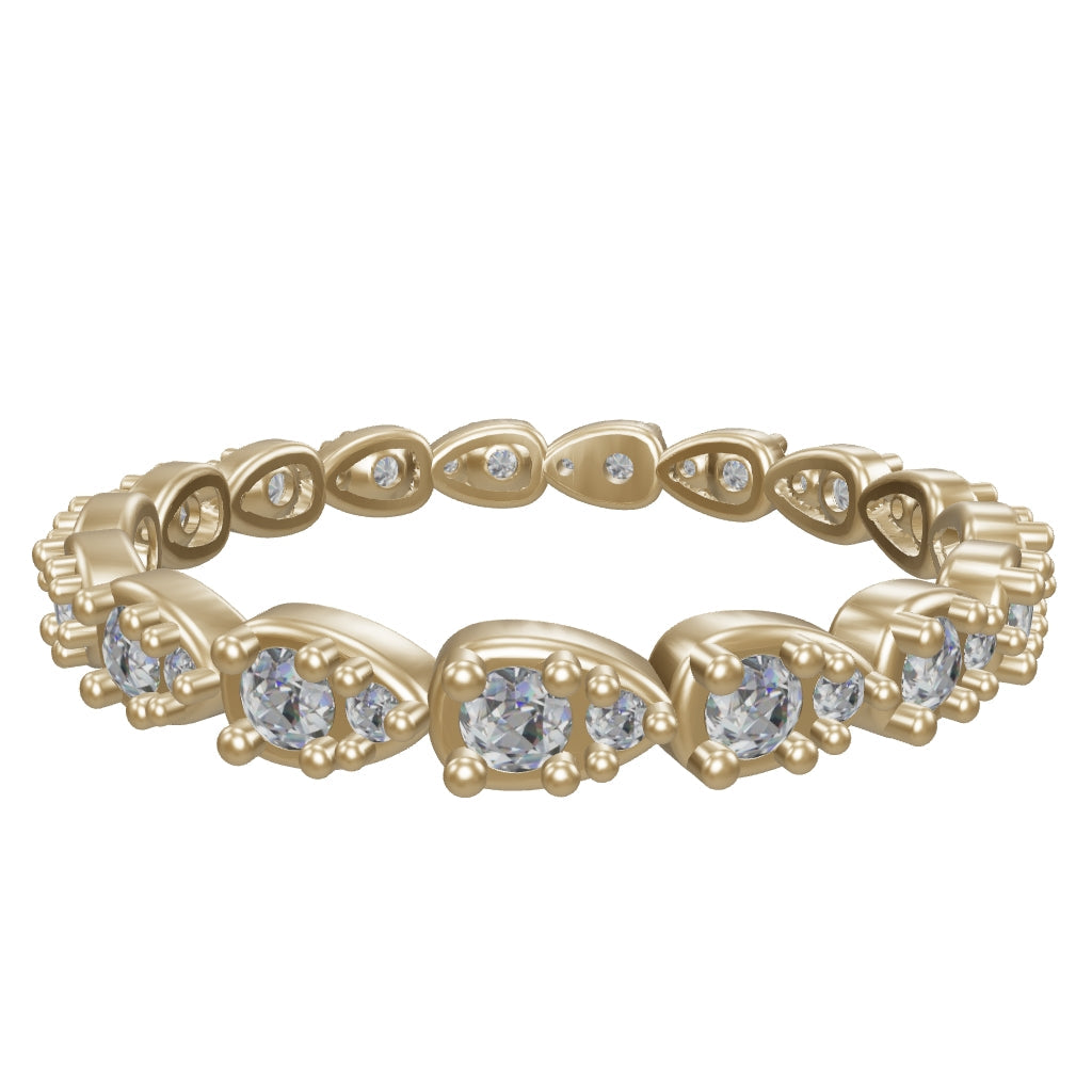 Round-Cut Stone Eternity Ring in 14K Gold