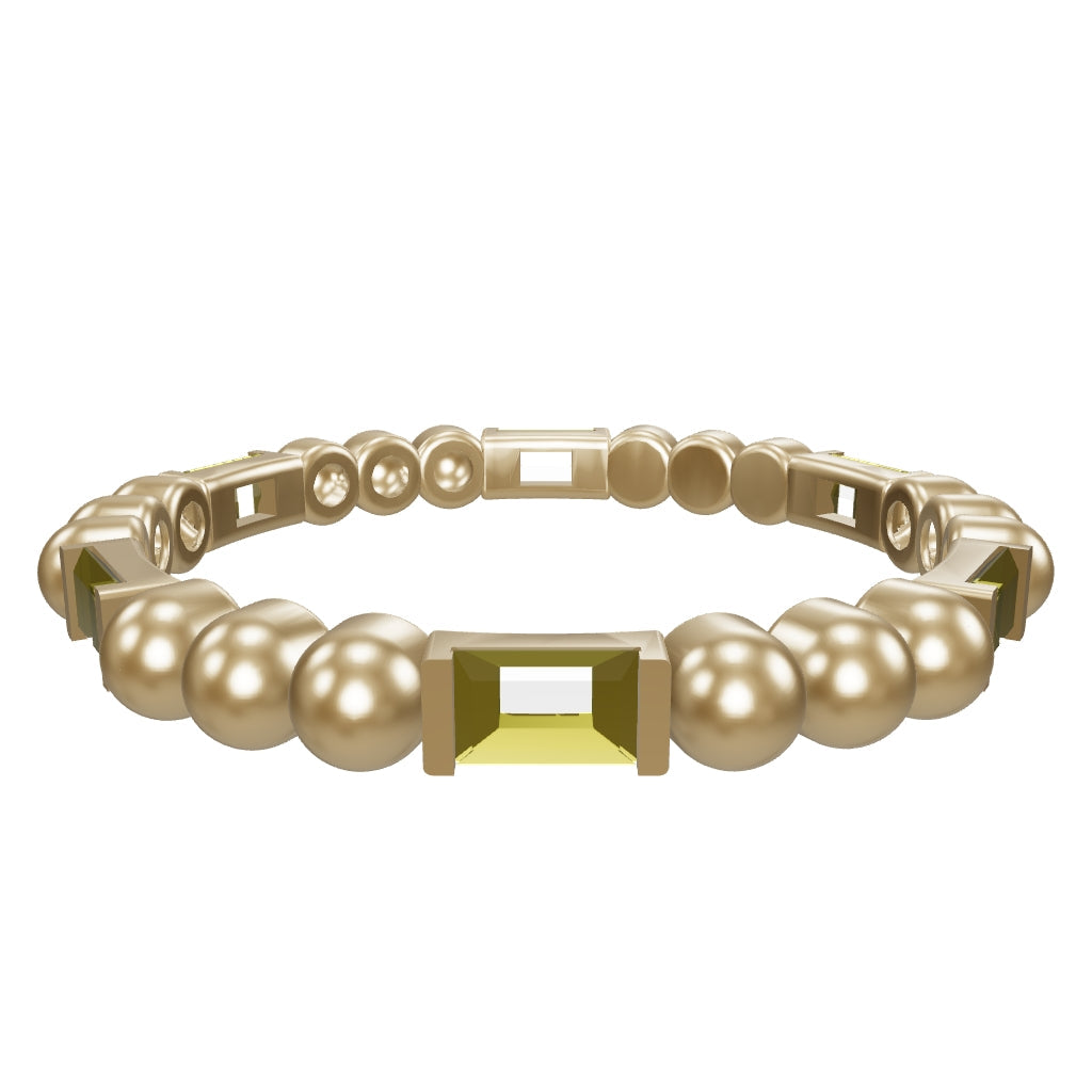 Baguette Stone Modern Row Ring in 14K Gold