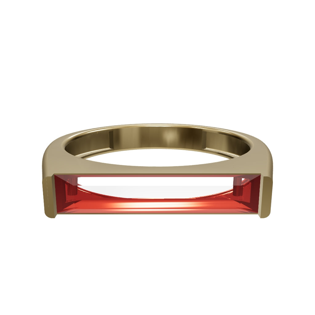Rectangular Baguette Stone Ring in 14K Gold