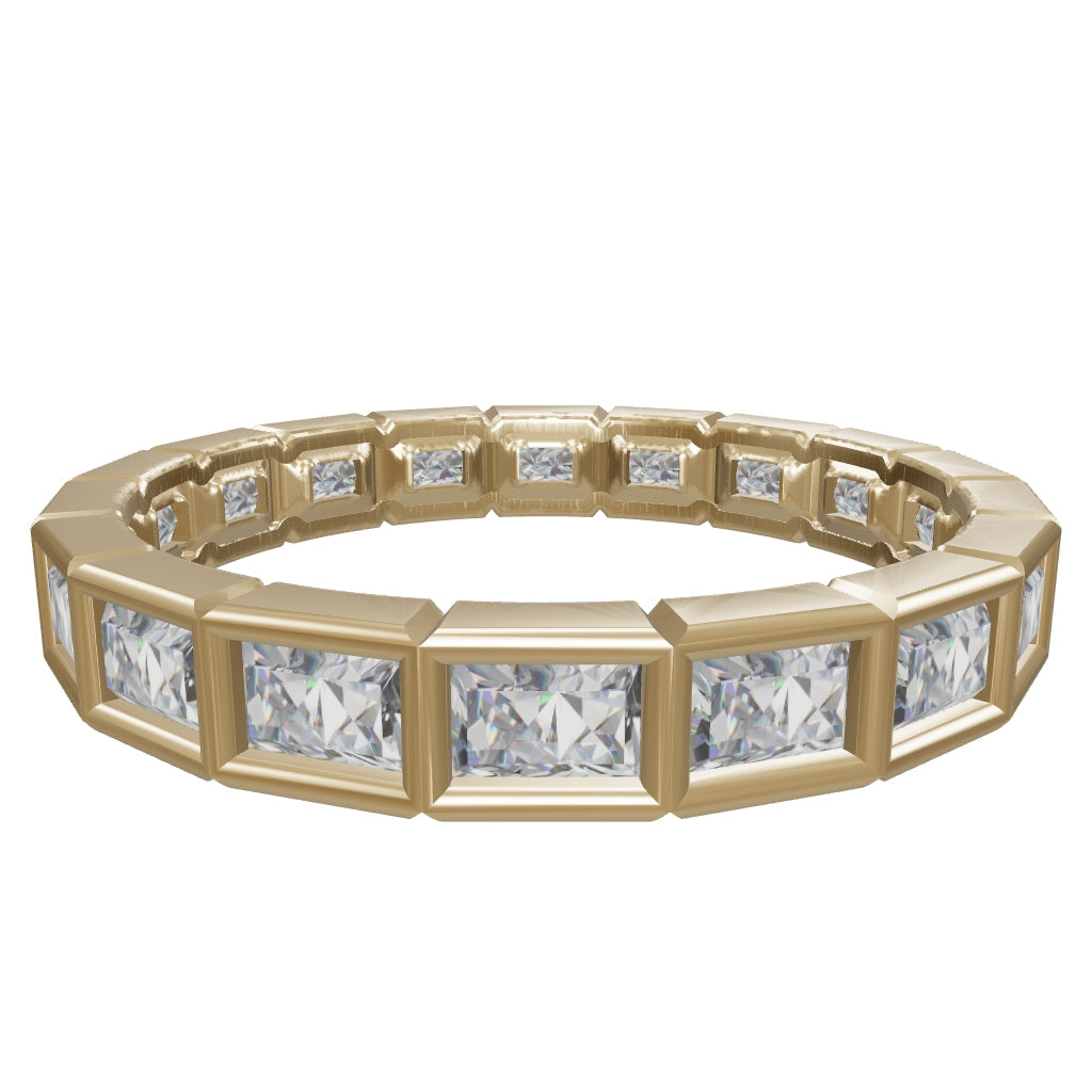 Baguette Stone Modern Eternity Ring in 14K Gold