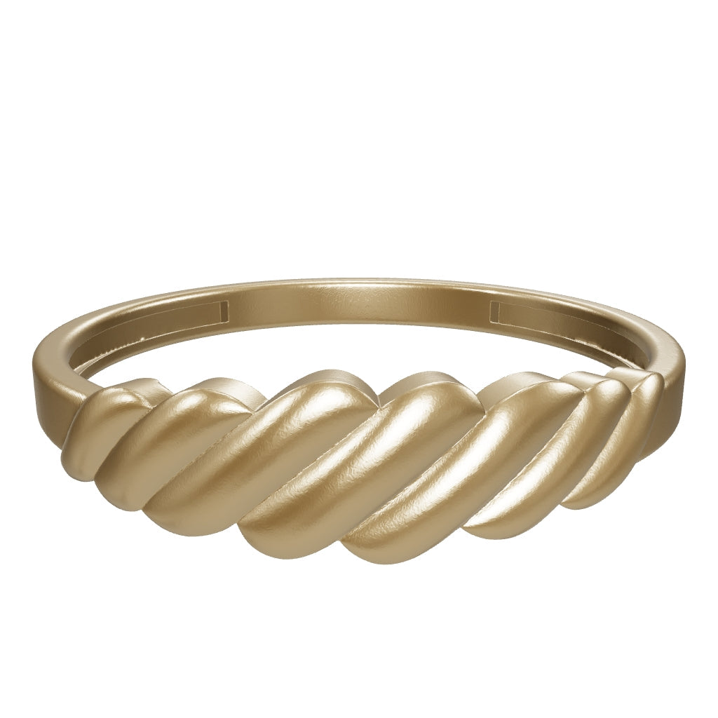 Twisted Form Minimal Ring in 14K Gold