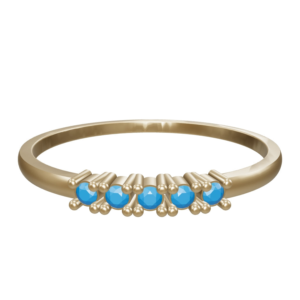 Turquoise Stone-Set Minimal Ring in 14K Gold