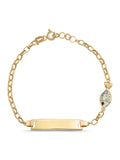 14K Gold Multicolor Fish Enamel Kids Id Bracelet by Elef Jewelry