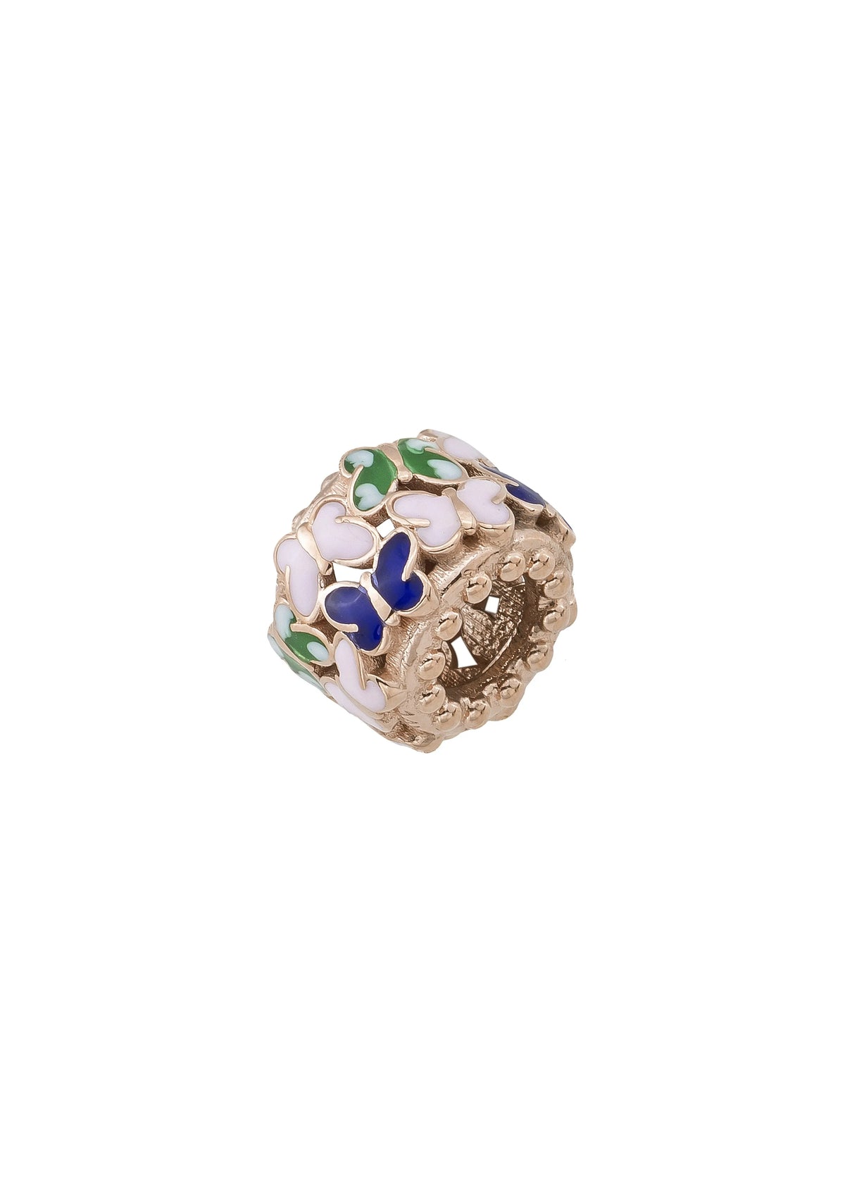 Multicolor Butterfly Enamel Charm in 14K Gold by Elef Jewelry