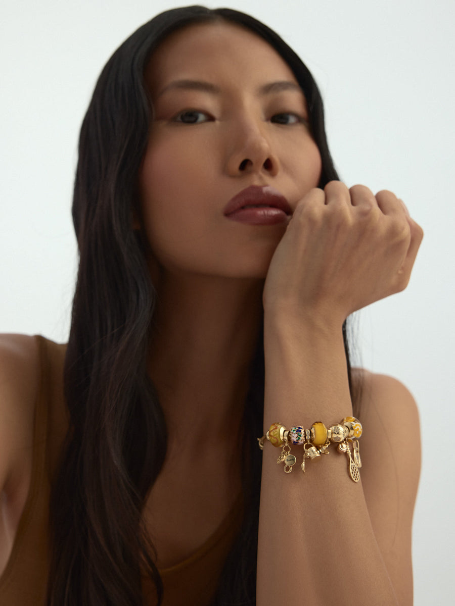 Multicolor Butterfly Enamel Charm in 14K Gold