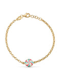 Multicolor Spiral Candy Enamel Kids Bracelet in 14K Gold by Elef Jewelry