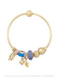 Multicolor Stone Artist Palette Charm in 14K Gold by Elef Jewelry