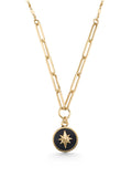 Retro Kuzey Star Enamel Necklace in 14K Gold by Elef Jewelry
