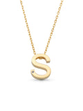 Letter S Stone Initial Necklace in 14K Gold by Elef Jewelry