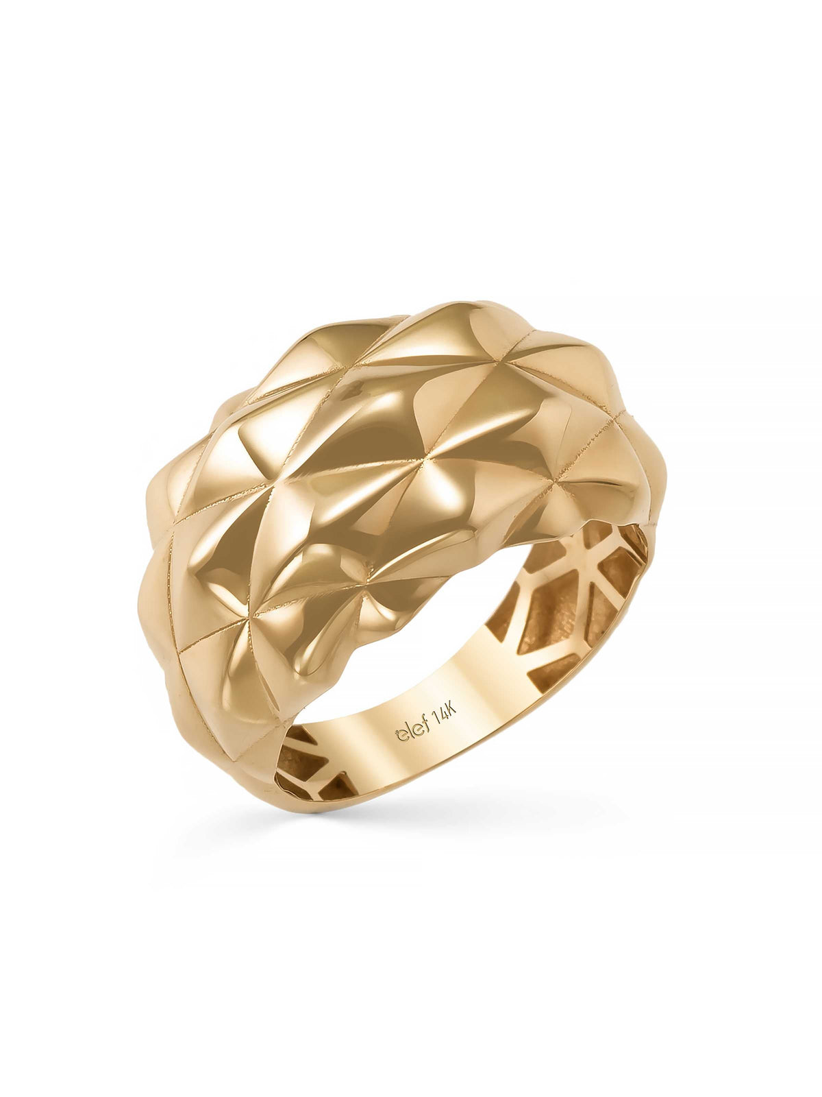 Classic Geometric Form Ring in 14K Gold by Elef Jewelry