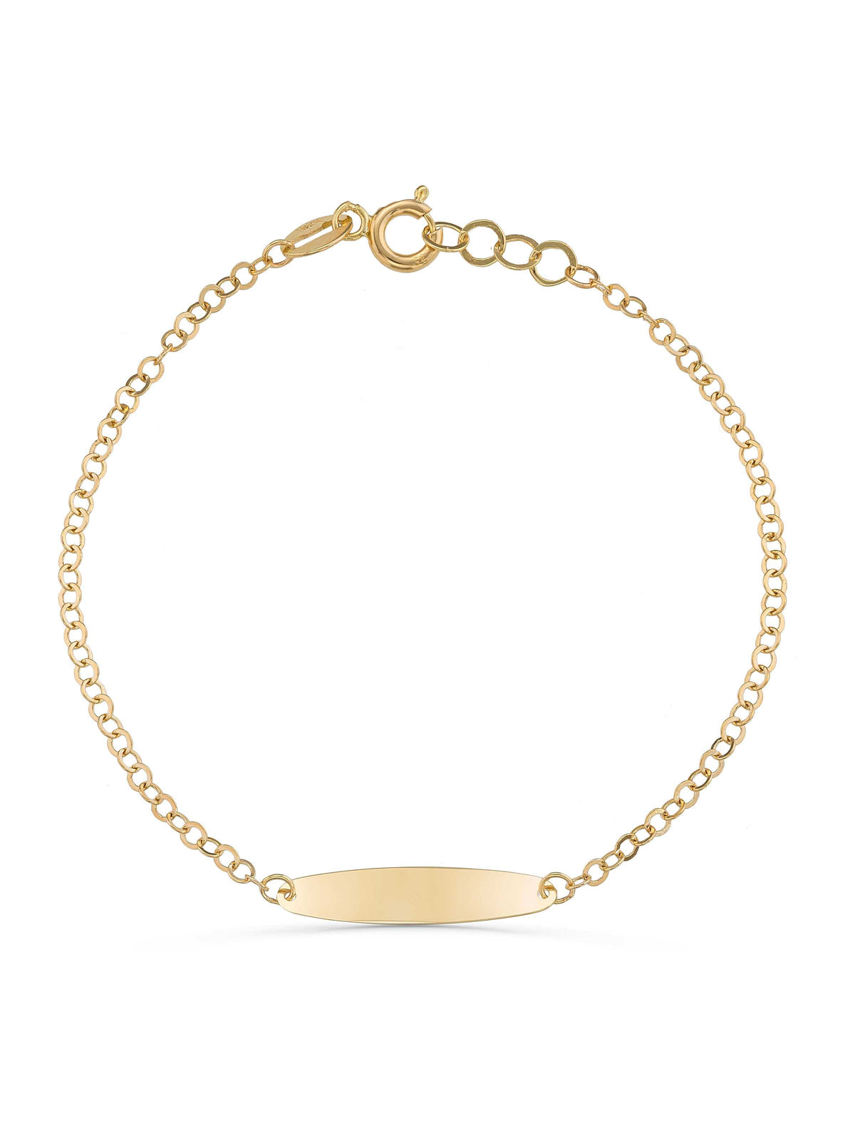 14K Gold Classic Id Kids Id Bracelet by Elef Jewelry