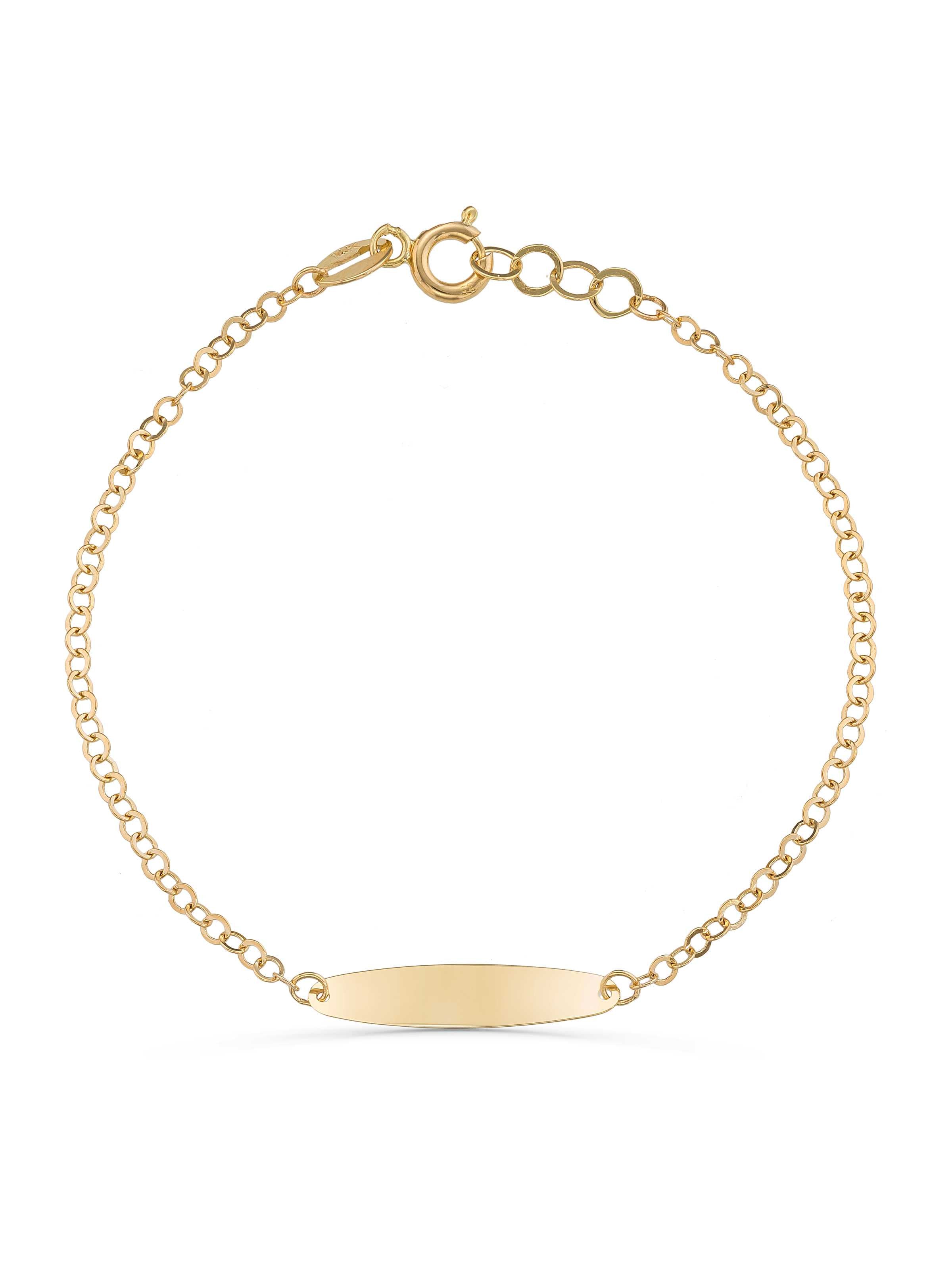 14K Gold Classic Id Kids Id Bracelet by Elef Jewelry