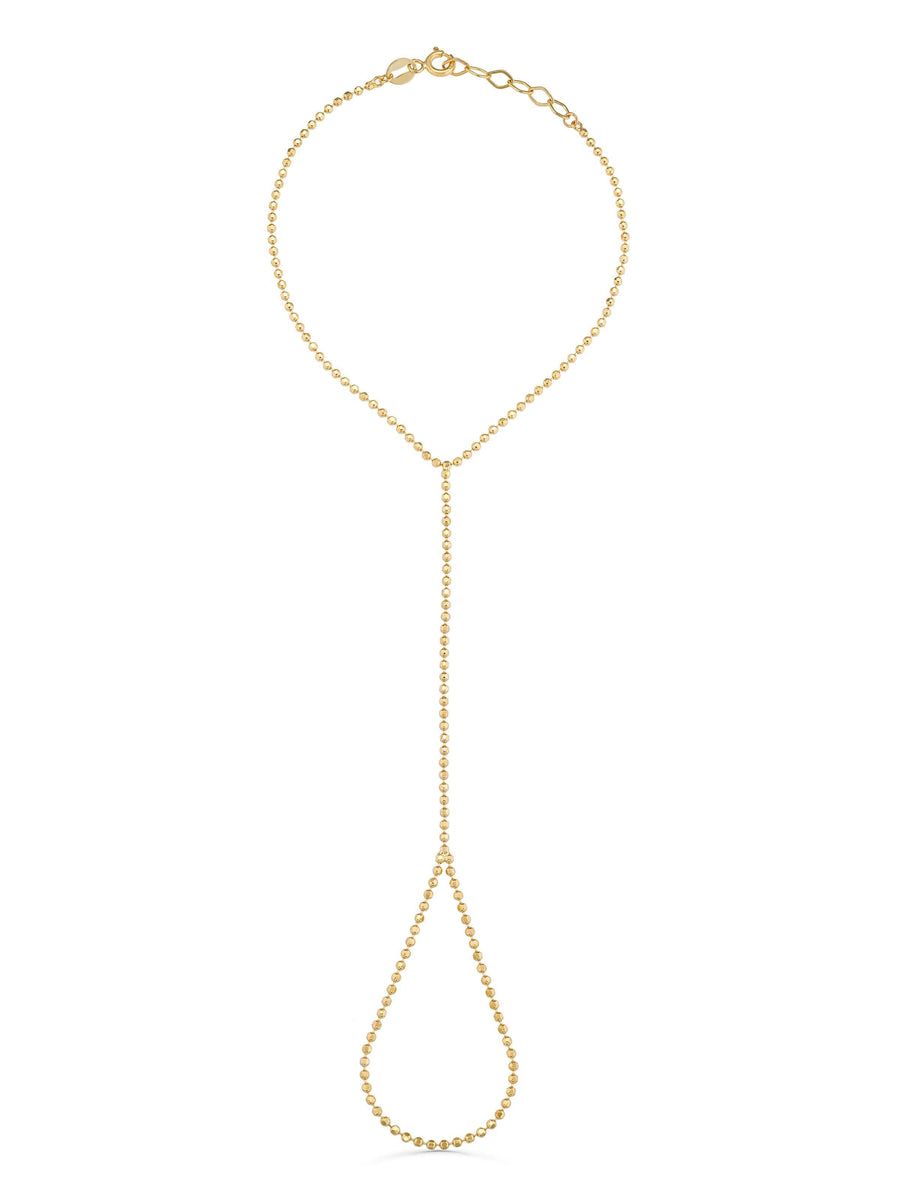 Classic Round Ball Chain Hand Chain in 14K Gold
