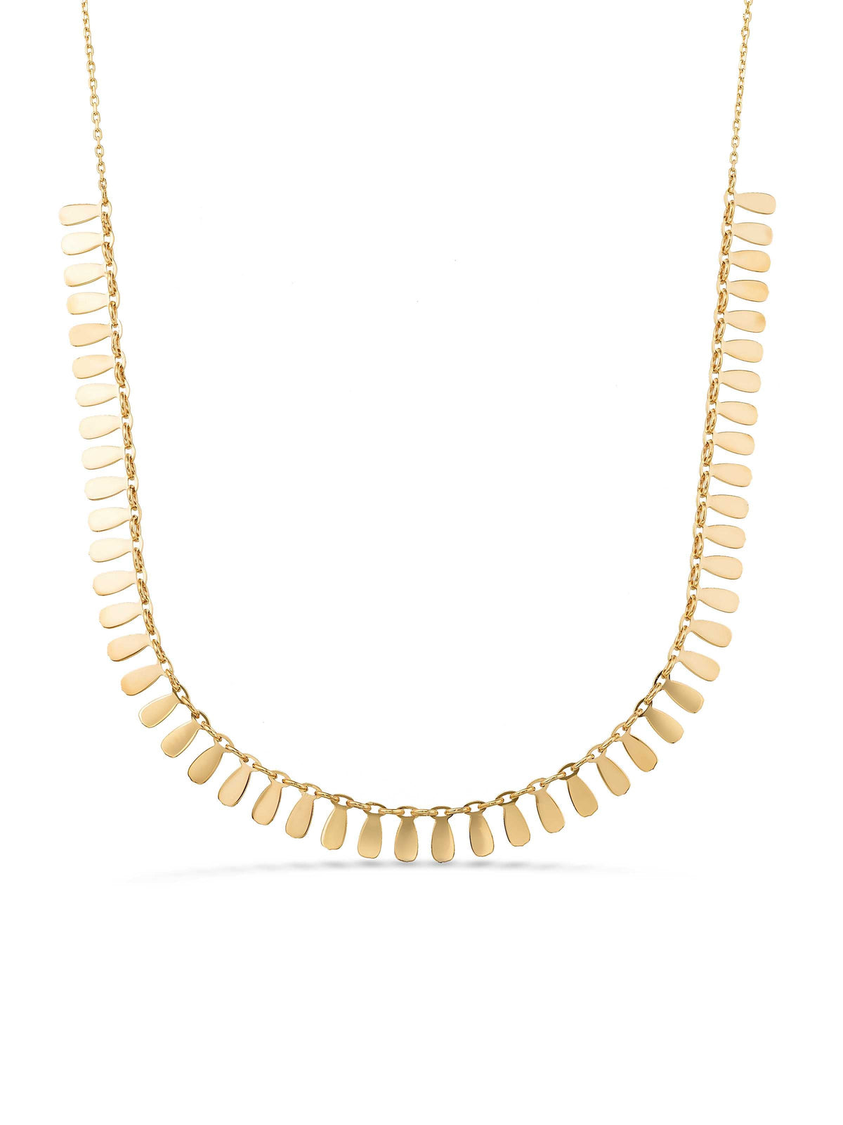 Drop Teardrop Form Necklace in 14K Gold by Elef Jewelry