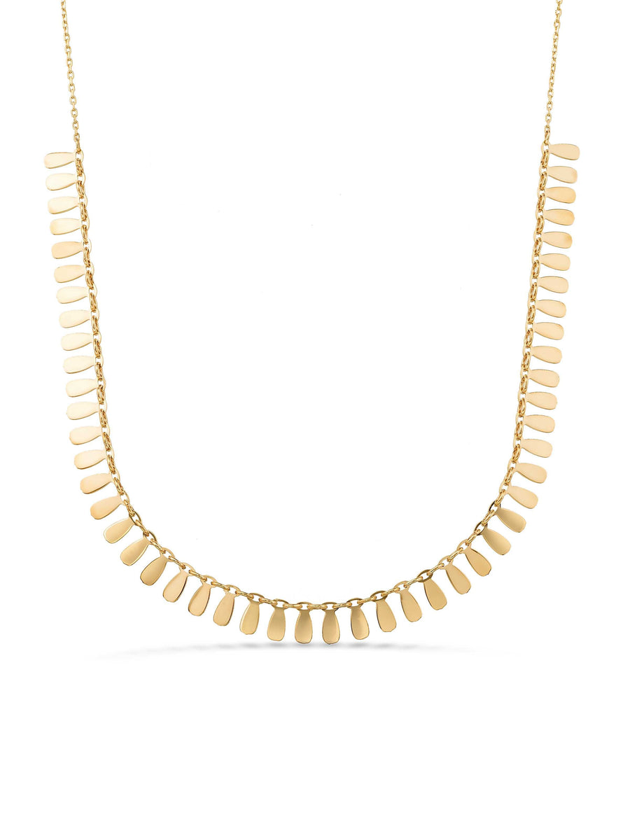 Drop Teardrop Form Necklace in 14K Gold