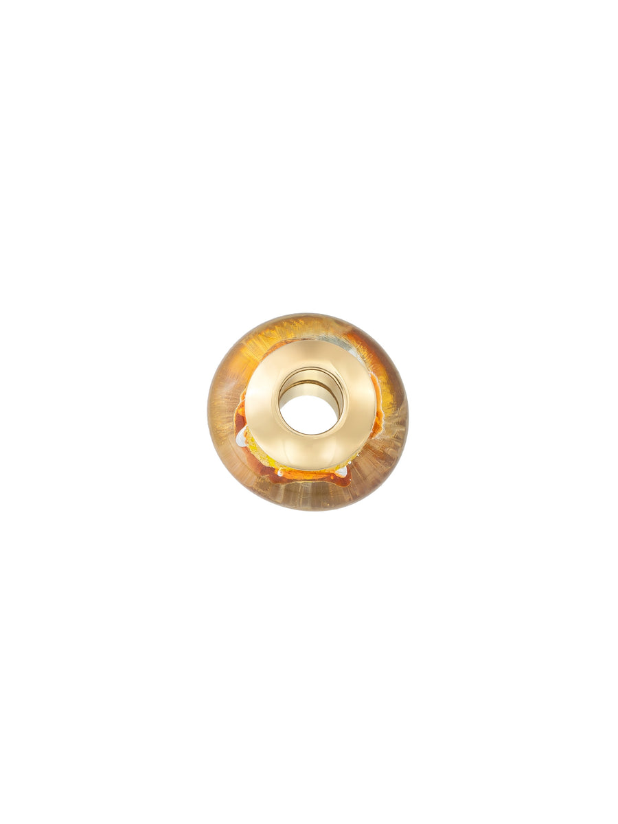 Yellow Gold Effect Murano Glass Charm in 14K Gold