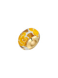 Yellow Flower Murano Glass Charm in 14K Gold by Elef Jewelry