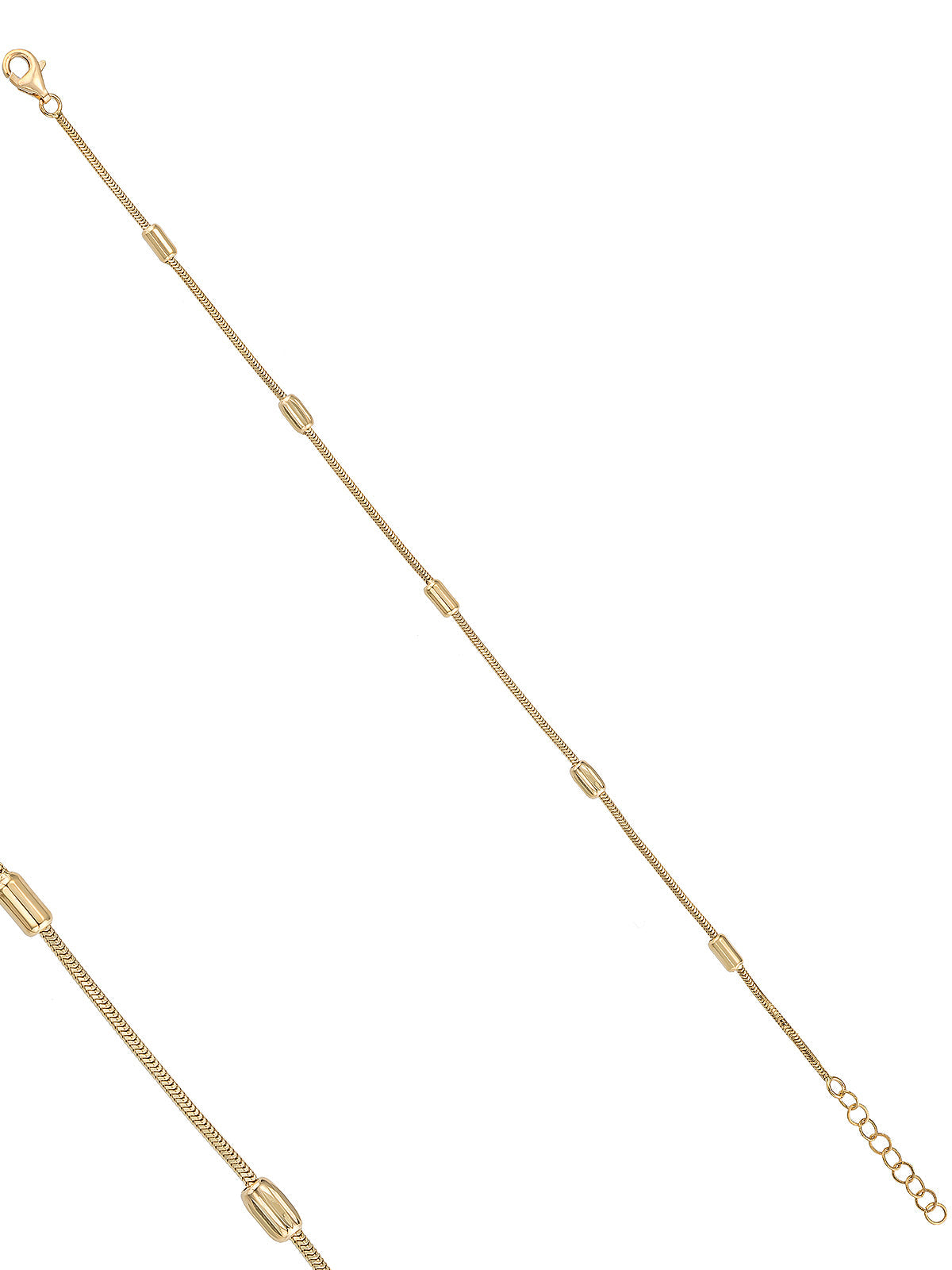14K Gold Cylinder Snake Chain Bracelet by Elef Jewelry