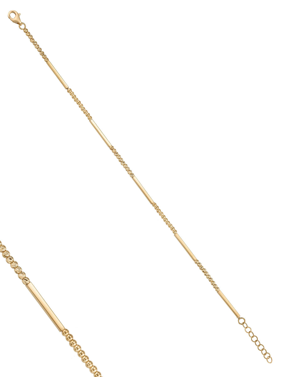 Cylinder & Dorika Bead Bracelet in 14K Gold