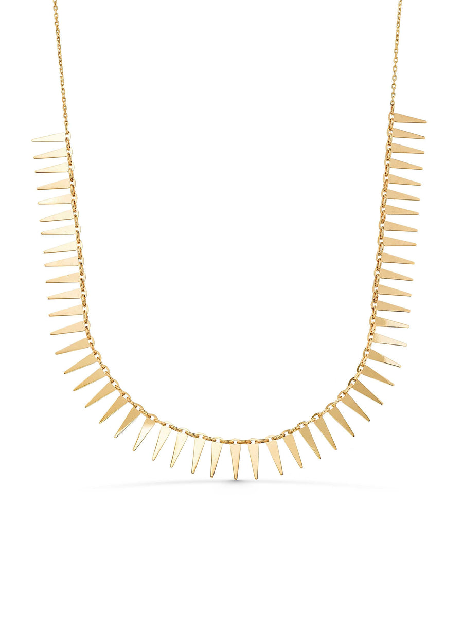 Row Thorn Necklace in 14K Gold