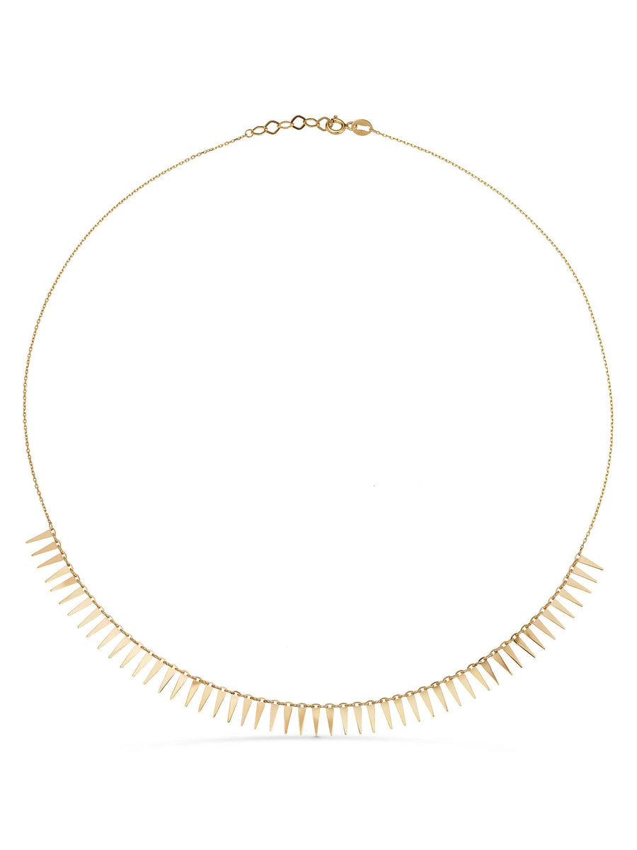 Row Thorn Necklace in 14K Gold