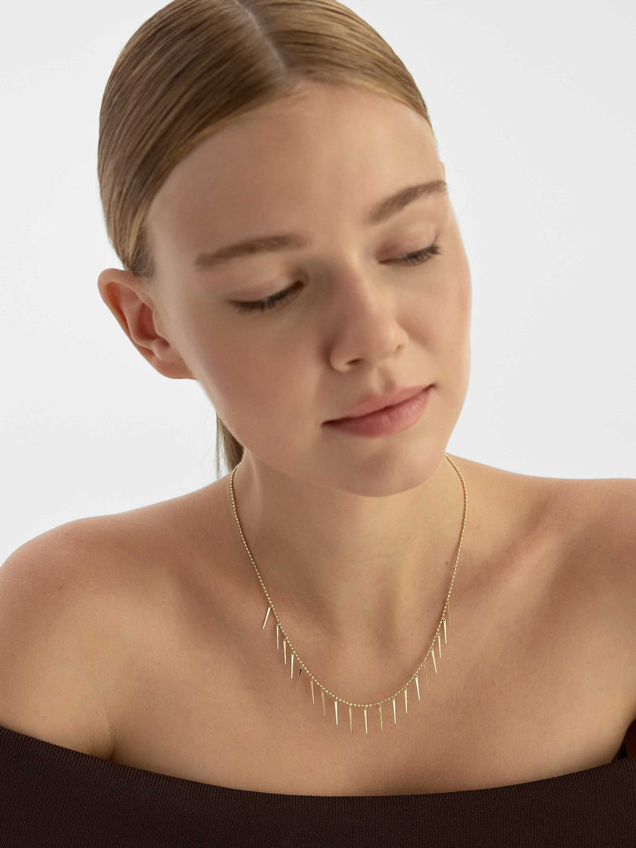Row Dorika Ball & Diken Necklace in 14K Gold